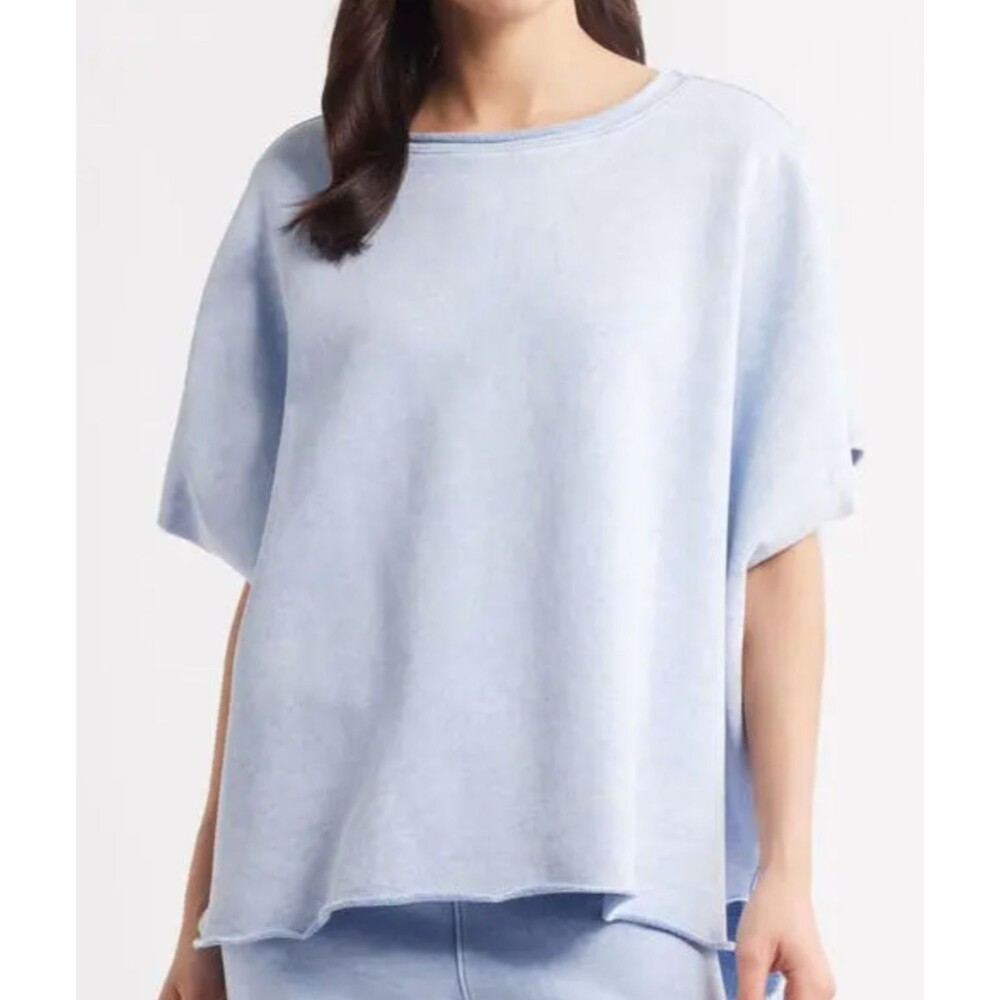 Frank & Eileen Original OLIVE Triple Fleece Capelet Blue One Size OS Loose Fit